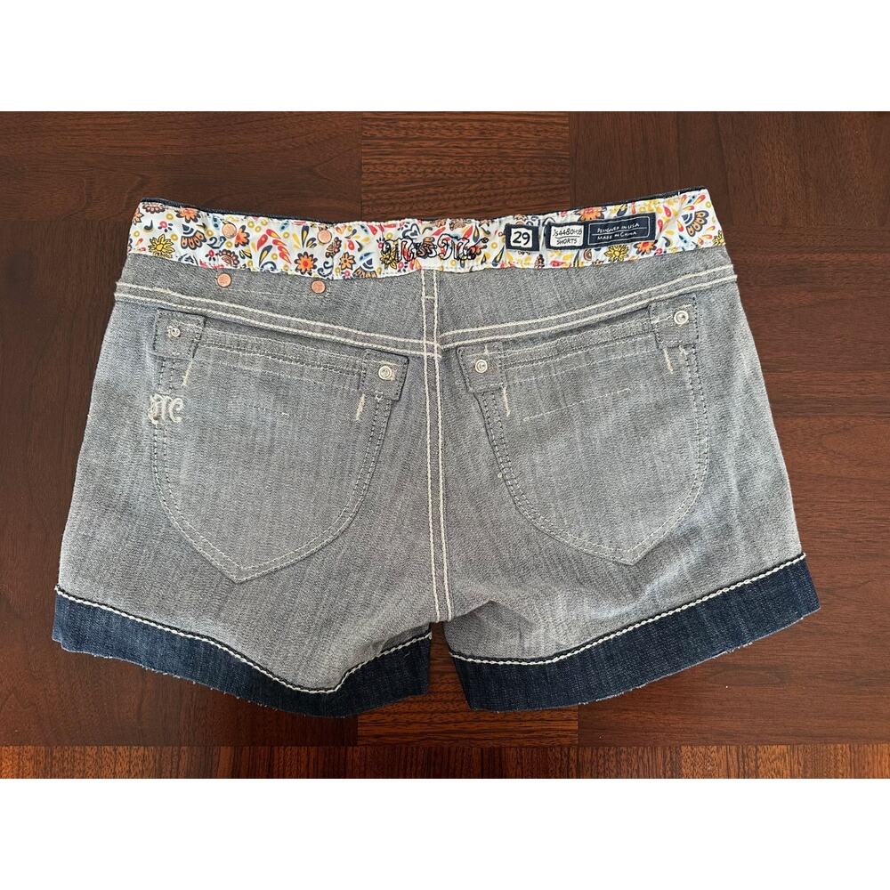 Miss Me Y2K Medium Blue Denim JS448OH16 Solid Flap Pocket Shorts Size 29 NWT - Picture 4 of 16